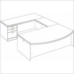 DMi Summit Executive Left Bow Front U-Shaped Desk (Assembled)-Reeded Edge