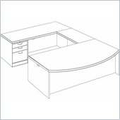 DMi Summit Executive Left Bow Front U-Shaped Desk (Flat Pack)