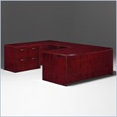 DMi Summit Left Lateral File Bow Front U-Shape Wood Desk in Cherry