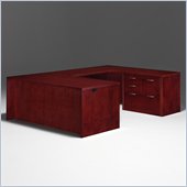 DMi Summit Right Personal File U-Shape Wood Desk in Cherry (Flat Pack)