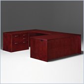 DMi Summit Left Personal File U-Shape Wood Desk in Cherry (Flat Pack)