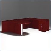 DMi Summit Right Peninsula U-Shape Wood Desk in Cherry
