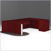DMi Summit U-Shape Right Wood Peninsula Desk in Cherry (Flat Pack)