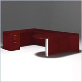 DMi Summit Left U-Shape Wood Peninsula Desk in Cherry (Flat Pack)