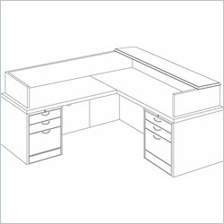 DMi Summit Left L-Shaped Reception Desk (Flat Pack)-Coped Edge