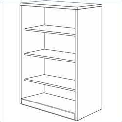 DMi Summit 54 in. Open Bookcase (Flat Pack)-Reeded Edge