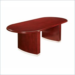 DMi Summit 8' Racetrack Conference Table with Slab Base in Cherry-Reeded Edge