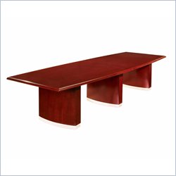 DMi Summit 12' Boat Shaped Coneference Table with Slab Base in Cherry-Reeded Edge