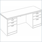 DMi Summit Wall Unit Wood Kneehole Credenza in Cherry (Flat Pack)