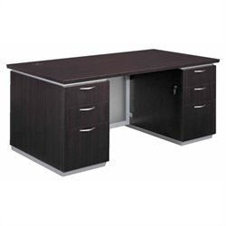DMi Pimlico Laminate Executive 72 in. Desk (Flat Pack)-Mocha