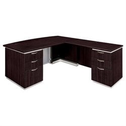 DMi Pimlico Laminate Executive Right Bow Front L-Shaped Desk (Assembled)-Cognac Cherry