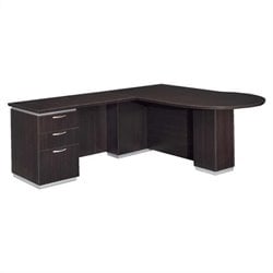 DMi Pimlico Left L Shape Wood Peninsula Desk Cognac Cherry Furniture Office Desks Computer Desks DMi 213058 170006