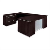 DMi Pimlico Left Lateral File Bow Front U-Shape Wood Desk (Assembled)