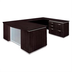 DMi Pimlico Laminate Right Personal File Bow Front U-Shaped Desk (Assembled)