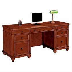 Allura Office Antigua Wood Kneehole Credenza in Cherry by Allura Office