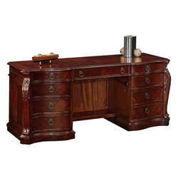 Allura Office Balmoor Wood Kneehole Credenza in Bordeaux Cherry by Allura Office