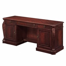 Allura Office Balmoor Executive Wood Credenza Desk in Bordeaux Cherry by Allura Office
