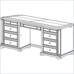 Allura Office Camden Jr. Wood Executive Computer Credenza in Ginger Cherry by Allura Office