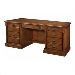 DMi Estes Park Wood Kneehole Credenza in Chestnut Oak Furniture Office Desks Computer Desks DMi 213416