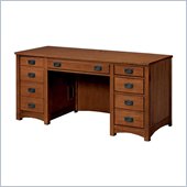 DMi Midlands Wood Computer Credenza in Cured Oak