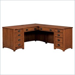 DMi Midlands L Shape Wood Computer Desk in Cured Oak Furniture Office Desks Computer Desks DMi 213444