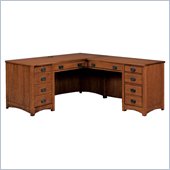 DMi Midlands L-Shape Wood Computer Desk in Cured Oak