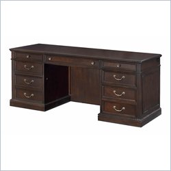 DMi Wellington Wood Kneehole Credenza in Garnet Cherry Furniture Office Desks Computer Desks DMi 213535