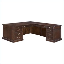 DMi Wellington 72 in. L-Shape Wood Desk in Garnet Cherry-Right L-Desk