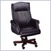 Allura Office Seating Executive Black Leather Office Chair with Nail Trim