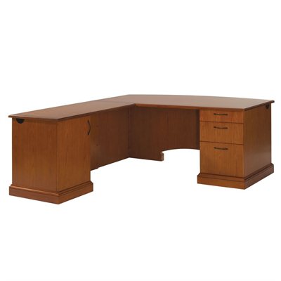 DMi Belmont Left L-Shape Wood Computer Desk in Cherry