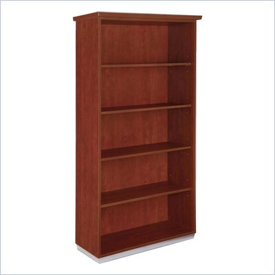 DMi Pimlico Laminate 72 in. Open Bookcase (Flat Pack) in Cognac Cherry