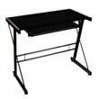 ADD TO YOUR SET: Walker Edison Solo Small Glass Top Computer Desk in Black