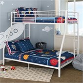 Walker Edison Sunrise Metal Twin over Full Bunk Bed in White Finish