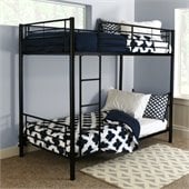 Walker Edison Sunset Metal Twin over Twin Bunk Bed in Black Finish