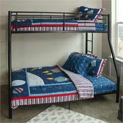 Walker Edison Sunset Metal Twin over Full Bunk Bed in Black