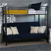Walker Edison Sunset Metal Twin over Futon Bunk Bed Frame in Black