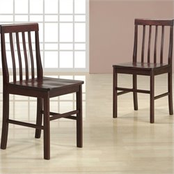 Walker Edison Solid Wood Dining Side Chairs in Espresso (Set of 2)