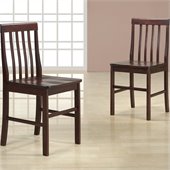 Walker Edison Solid Wood Dining Side Chairs in Espresso (Set of 2)