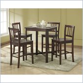 Walker Edison 5-Piece Solid Wood Pub Table Set - Espresso