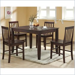 Walker Edison Abigail 5-piece Solid Wood Dining Set  in Espresso Finish