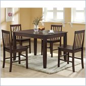Walker Edison Abigail 5 Piece Solid Wood Dining Set  in Espresso