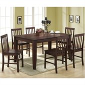 Walker Edison Abigail 7 Piece Solid Wood Dining Set  in Espresso