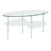 Walker Edison 38" Dual Oval Glass Top Coffee Table