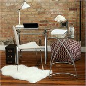 Walker Edison L-Shape Glass Computer Desk in Clear and Silver