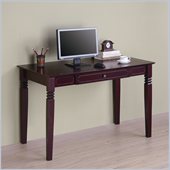 Walker Edison Elegant Solid Wood Writing Desk in Walnut Brown