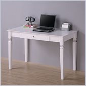 Walker Edison Elegant Solid Wood Writing Desk in White