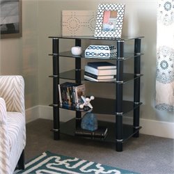 Walker Edison Everest Multi Level Black Component Stand