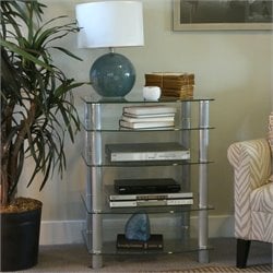 Walker Edison Everest Multi Level Clear Component Stand