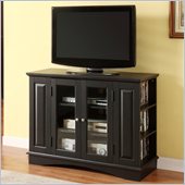 Walker Edison 42 Inch Bedroom TV Console with Media Storage in Black 