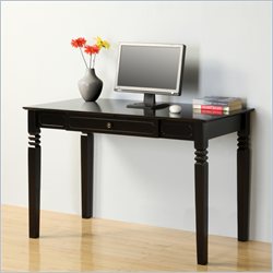 Walker Edison Elegant Solid Wood Desk in Black